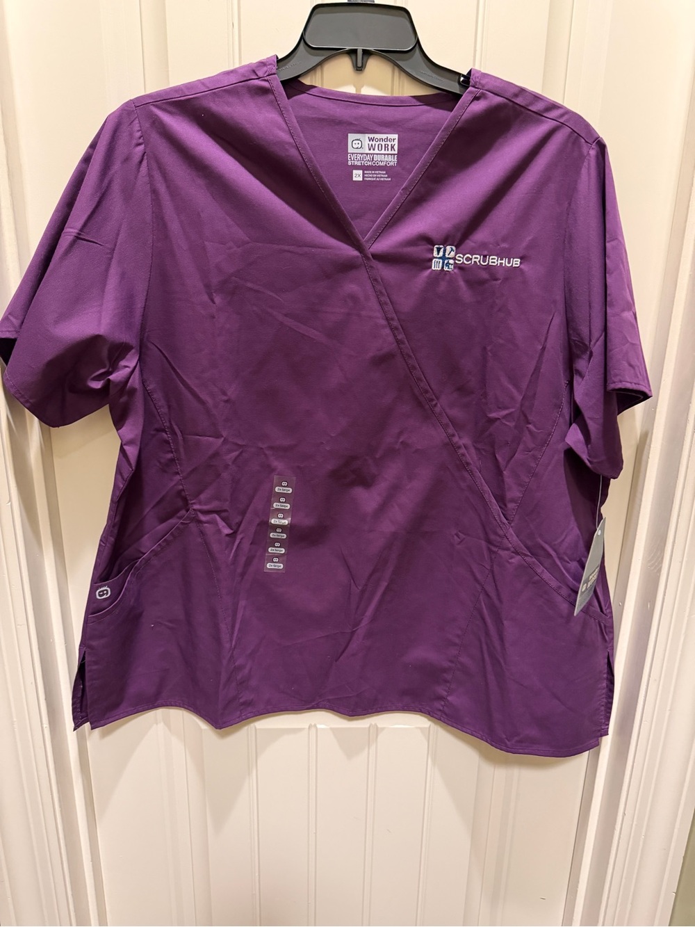 WonderWink Women's Short Sleeve Scrub Top - Purple